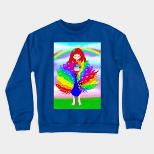 Crystal fairy and peacock friend Crewneck Sweatshirt